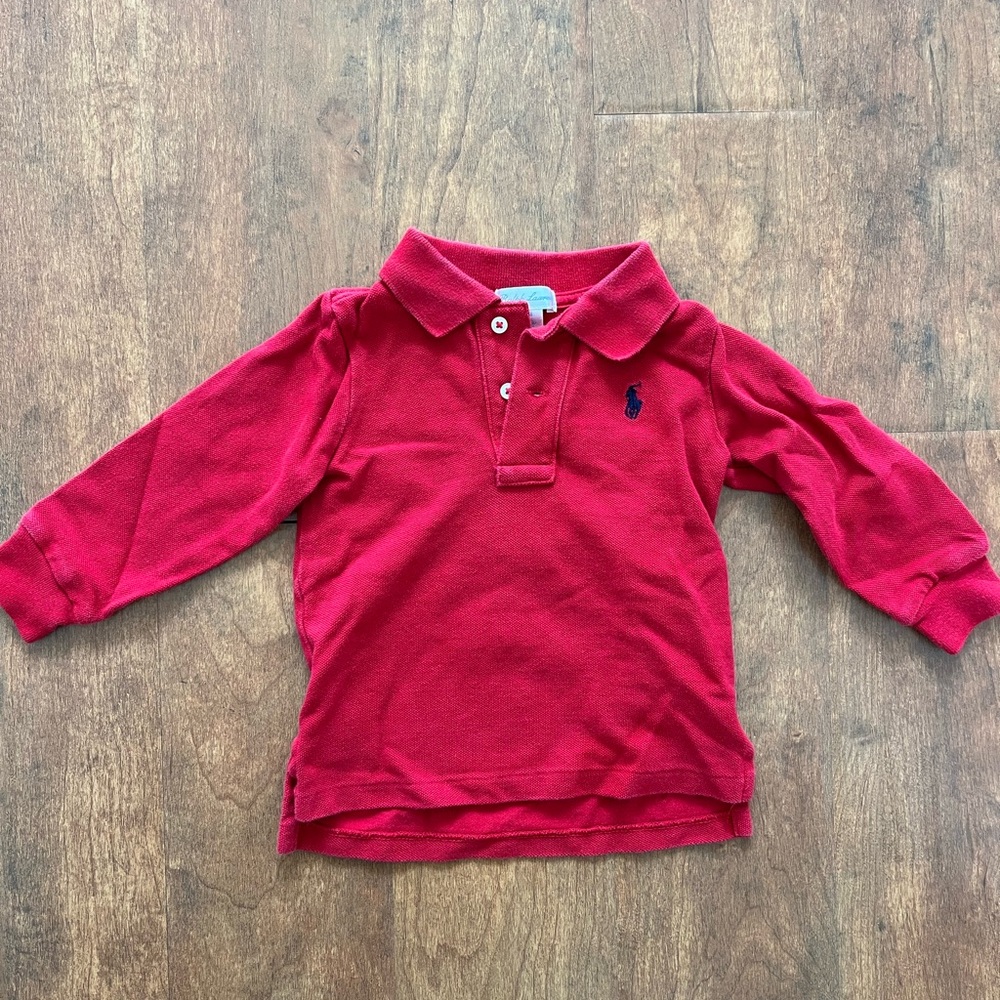 Ralph Lauren Kids Polo Red Long Sleeve Shirt